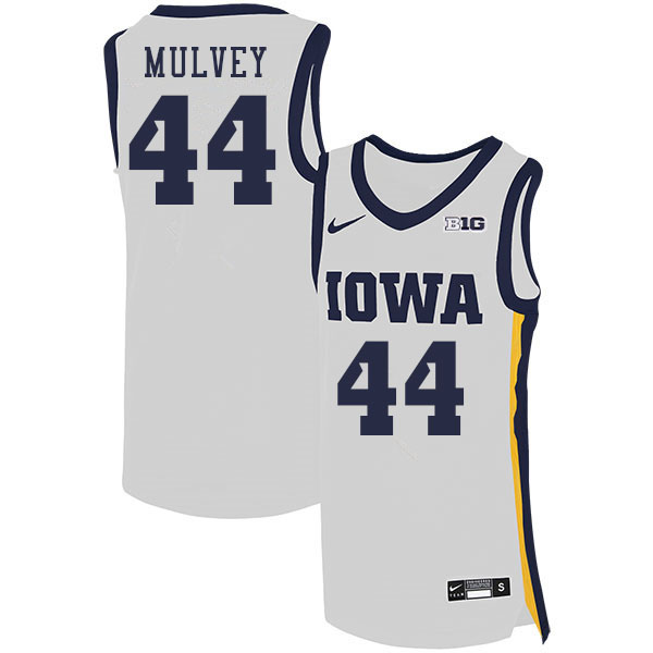 Men #44 Riley Mulvey Iowa Hawkeyes College Basketball Jerseys Sale-White